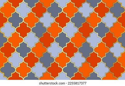 Noble Moroccan Seamless Pattern. Moroccan Seamless Pattern. Traditional Islamic Lantern Ornament. Persian Mubarak Mosaic. 1001 Night Arabesque. Ramadan Kareem Elegant Design. Mosque Window Motif.