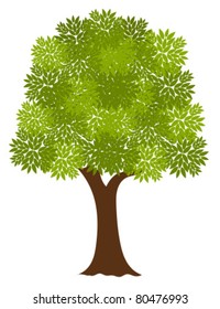 Noble old tree. Vector illustration