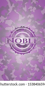 Noble pink camo emblem. Vector Illustration. Detailed.