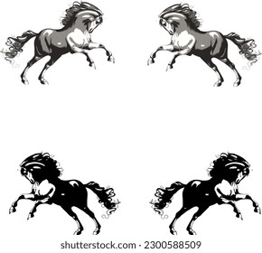 A noble running horse figure.
A noble running horse figure. It is available both in silhouette and design.