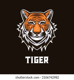 Noble Tiger Head Mascot Logo Illustration With Orange Color This logo is very suitable for teams, communities, groups, sports, basketball, soccer, rugby, and also for clothes, t-shirts, jackets