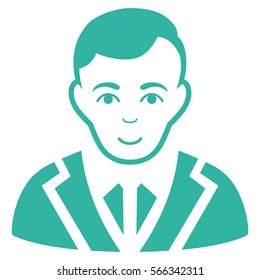 Noble vector icon. Flat cyan symbol. Pictogram is isolated on a white background. Designed for web and software interfaces.