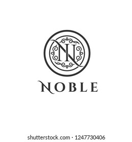 Noble vector logo. N,N letters emblem. N letter vector stamp, badge, sign, fashion, boutique logo