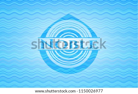 Noble water wave representation emblem background.