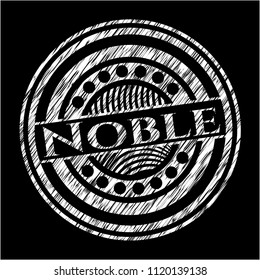 Noble written on a chalkboard