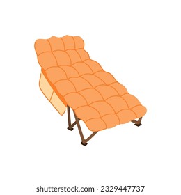 nobody camping cot cartoon. object recreation, horizontal lifestyle, asceticism camp- nobody camping cot sign. isolated symbol vector illustration