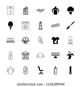 Nobody icon. collection of 25 nobody filled and outline icons such as toilet brush, dirty laundry, banana, reserved, baby bottle. editable nobody icons for web and mobile.