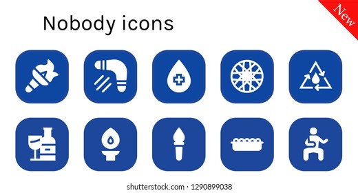  nobody icon set. 10 filled nobody icons. Simple modern icons about  - Torch, Boomerang, Water, Spoke wheel, Wine bottle, Sand, Martial arts