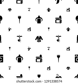 nobody icons pattern seamless white background. Included editable filled baby bottle, kimono, banana, barber brush, sprout, baby food, glue pen icons. nobody icons for web and mobile.
