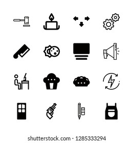 nobody icons set with pencin and eraser, eclipse and settings vector set