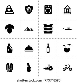 Nobody icons. vector collection filled nobody icons. includes symbols such as mushroom, bank insurance, back car light, washer, container. use for web, mobile and ui design.