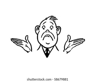 Nobody Knows - Man With No Answers - Retro Clip Art