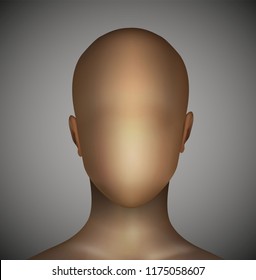 nobody, man without face idea, emotionless life concept, vector