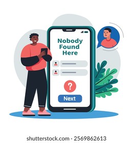 Nobody online illustration of a character in flat style 