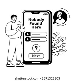Nobody online illustration of a character in glyph style 