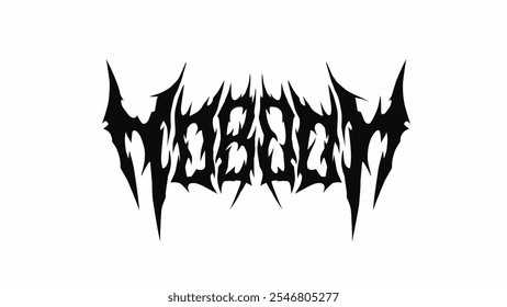 Nobody. vector features a sharp, spiky font with jagged edges, creating a dark and intense look. Ideal for heavy metal, gothic themes, and alternative fashion designs