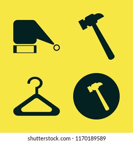 nobody vector icons set. with santa hat, hammer and hanger in set