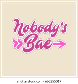 nobody's bae cute letter logo