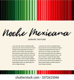 Noche Mexicana (Mexican Night in Spanish) Traditional Holiday Sarape Composition – Copy Space 