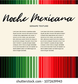 Noche Mexicana (Mexican Night in Spanish) Traditional Holiday Sarape Composition – Copy Space 