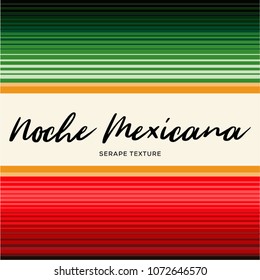 Noche Mexicana (Mexican Night in Spanish) Traditional Holiday Sarape Composition – Copy Space 