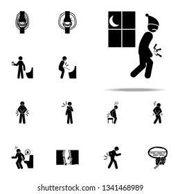 nocturia, prostatitis icon. Pain People icons universal set for web and mobile