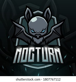 Nocturnal bat mascot esport logo design