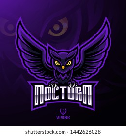 Nocturnal bird owl mascot logo design