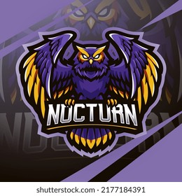 Nocturnal bird owl mascot logo design