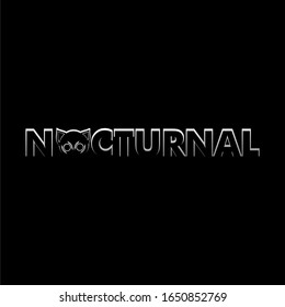 nocturnal black logo design vector