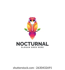Nocturnal Colorful Logo Design Template