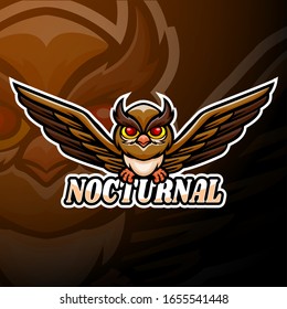 Nocturnal esport logo mascot design