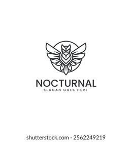 Nocturnal Line Art Logo Template