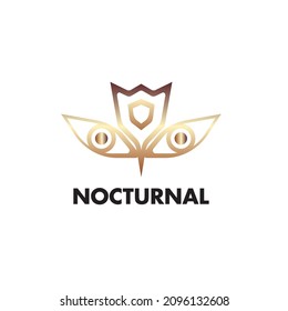 nocturnal logo icon with owl eyes symbol