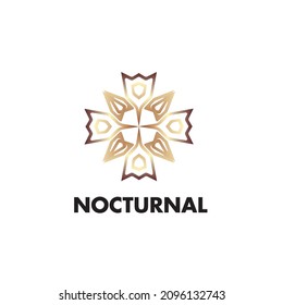 nocturnal logo icon with owl eyes symbol