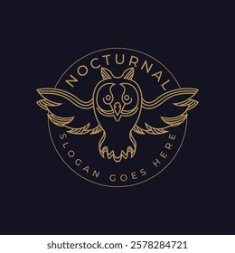 Nocturnal owl logo on dark background