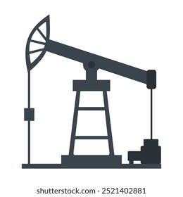 Ilustração da bomba de óleo do burro de acenar. Extração de petróleo e design plano da indústria. Ideal para energia, petróleo e temas industriais.