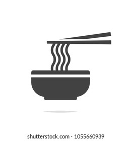 Noddles icon vector isolated