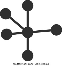 Node connections icon with flat style. Isolated vector node connections icon image on a white background.