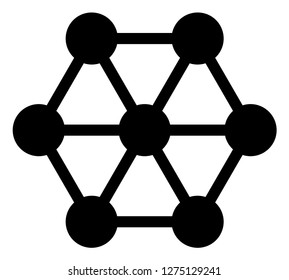 Node connections vector icon symbol. Flat pictogram is isolated on a white background. Node connections pictogram designed with simple style.