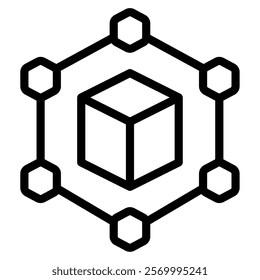 Node Crypto and Blockchain icon illustration