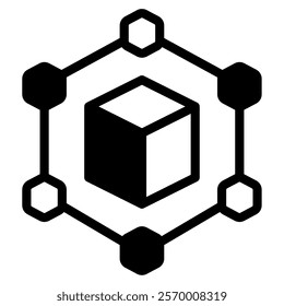 Node Crypto and Blockchain icon illustration