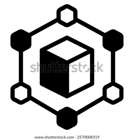 Node Crypto and Blockchain icon illustration