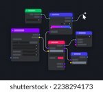 Node group. Nodes in 3d space. Vector illustration
