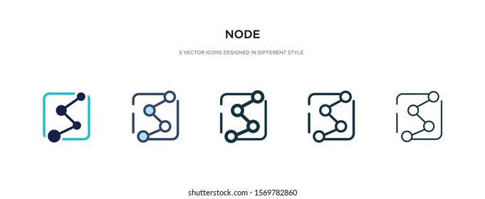 node icon in different style vector illustration. two colored and black node vector icons designed in filled, outline, line and stroke style can be used for web, mobile, ui