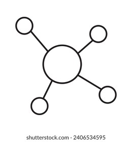Node icon. Outline node vector icon for web design isolated on white background