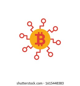 Node icon set. Four elements in diferent styles from crypto currency icons collection. Creative node icons filled, outline, colored and flat symbols.