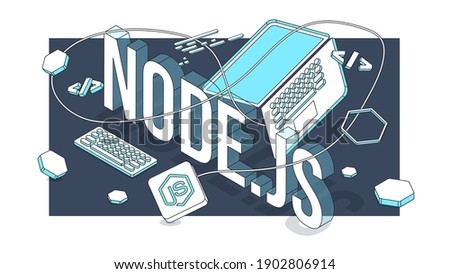 Node.JS javascript web development vector illustration