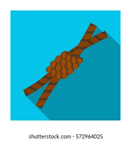 Node lasso icon in flat style isolated on white background. Rodeo symbol stock vector illustration.