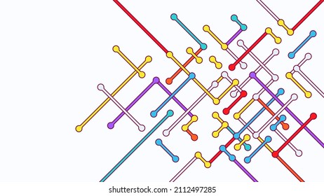 Node line connection tech colorful abstract background